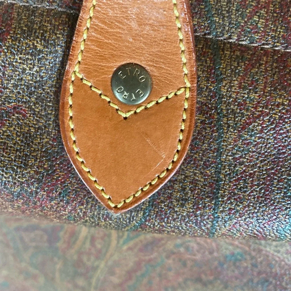 Etro Coated Canvas and Leather Bag